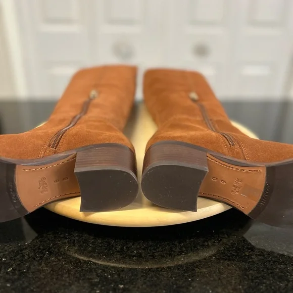 Coach Tan Suede Over-the-Knee Boots - Picture 7 of 12